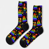 🦇🌈 Regenboog Botten & Sterren Sokken (Links)