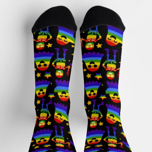🦇🌈 Regenboog Botten & Sterren Sokken (Top)