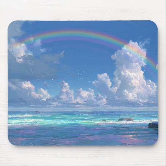 Regenboog boven de oceaan muismat (Voorkant)