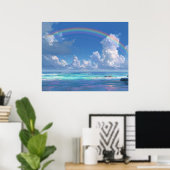 Regenboog boven de oceaan poster (Thuiskantoor)