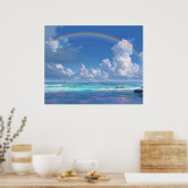 Regenboog boven de oceaan poster (Keuken)