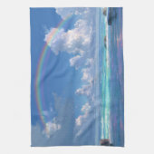 Regenboog boven de oceaan theedoek (Verticaal)