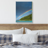 Regenboog boven eiland, Amerikaans Samoa Canvas Afdruk (Insitu (Slaapkamer))