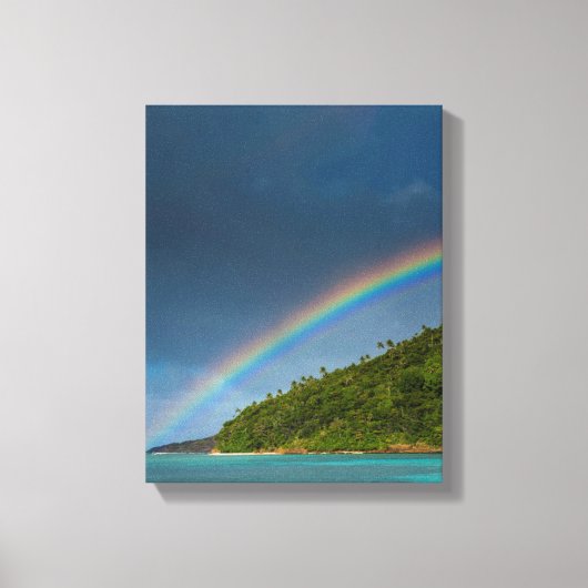 Regenboog boven eiland, Amerikaans Samoa Canvas Afdruk (Voorkant)