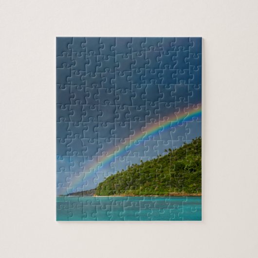 Regenboog boven eiland, Amerikaans Samoa Legpuzzel (Verticaal)