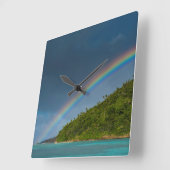 Regenboog boven eiland, Amerikaans Samoa Vierkante Klok (Hoek)