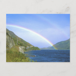 Regenboog boven Hawea Lake, Zuidereiland, Nieuw Briefkaart