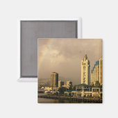 Regenboog boven Honolulu, Hawaii, VS 2 Magneet (Voorkant / Achterkant)