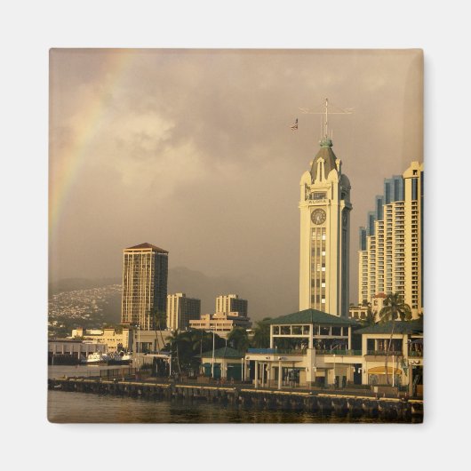 Regenboog boven Honolulu, Hawaii, VS 2 Magneet (Voorkant)