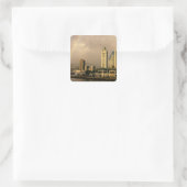 Regenboog boven Honolulu, Hawaii, VS 2 Vierkante Sticker (Tas)