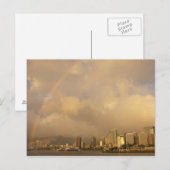 Regenboog boven Honolulu, Hawaii, VS 3 Briefkaart (Voorkant / Achterkant)