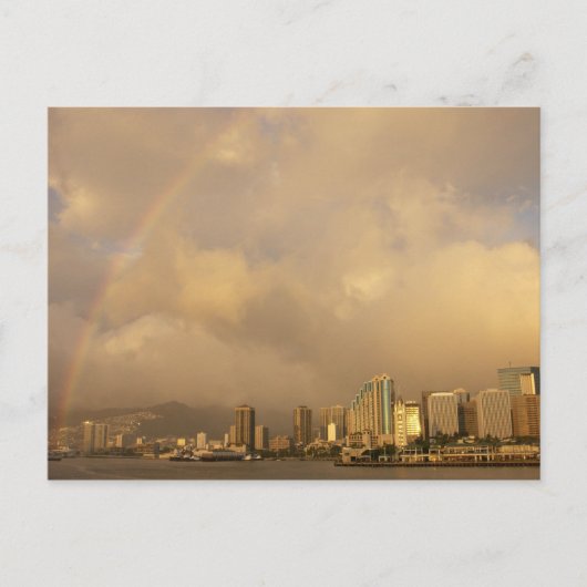 Regenboog boven Honolulu, Hawaii, VS 3 Briefkaart (Voorkant)