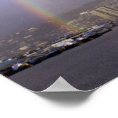 Regenboog boven Honolulu, Hawaii, VS Poster (Hoek)