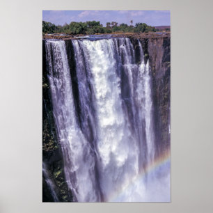 Regenboog boven Victoriawatervallen - Zimbabwe, Af Poster