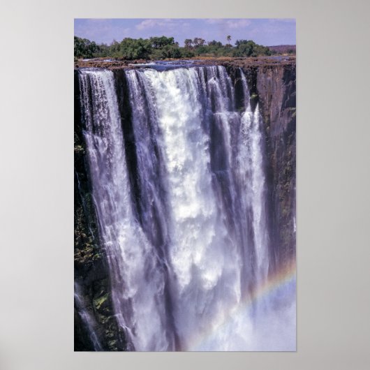 Regenboog boven Victoriawatervallen - Zimbabwe, Af Poster (Voorkant)