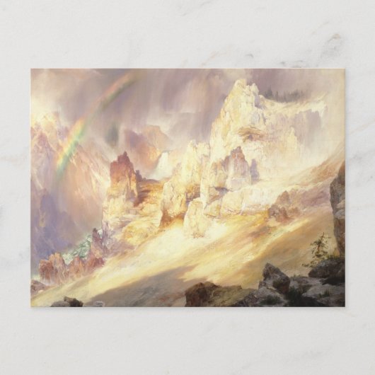Regenboog boven Yellowstone, Moran 1900 Briefkaart (Voorkant)
