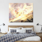 Regenboog boven Yellowstone, Moran 1900 Canvas Afdruk (Insitu (Slaapkamer))