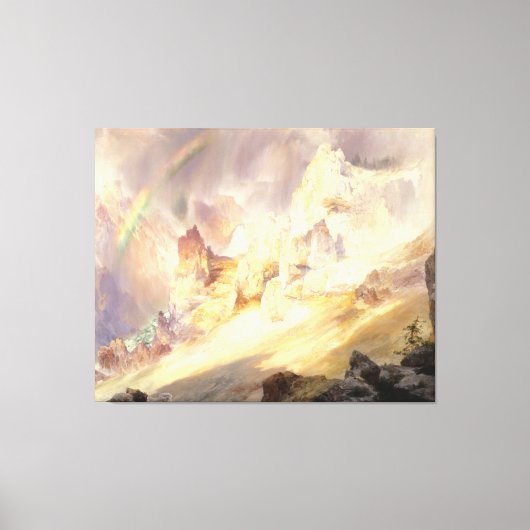Regenboog boven Yellowstone, Moran 1900 Canvas Afdruk (Voorkant)