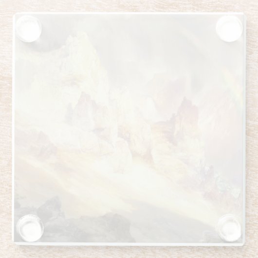 Regenboog boven Yellowstone, Moran 1900 Glazen Onderzetter (Achterkant)