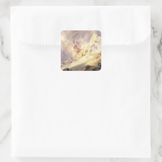 Regenboog boven Yellowstone, Moran 1900 Vierkante Sticker (Tas)