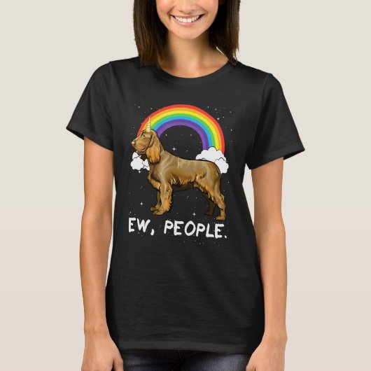 Regenboog Boykin Spaniel Ew Mensen Eenhoorn Hond T-shirt (Voorkant)