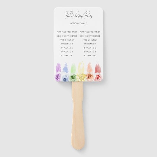 Regenboog bruiloft fan programma handwaaier (Achterkant)