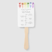 Regenboog bruiloft fan programma handwaaier (Voorkant)