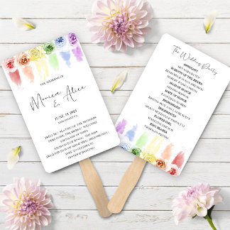 Regenboog bruiloft fan programma handwaaier