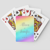 regenboog bruiloft gepersonaliseerd pokerkaarten (Achterkant)