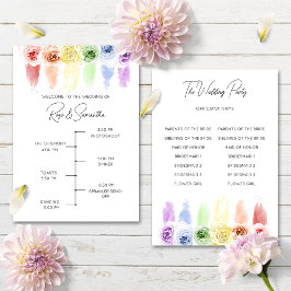 Regenboog bruiloft programma programmakaart