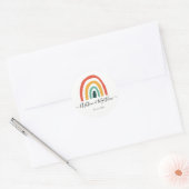 Regenboog bruiloft ronde sticker (Envelop)