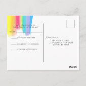 Regenboog bruiloft vriendelijk antwoord RSVP Briefkaart (Achterkant)