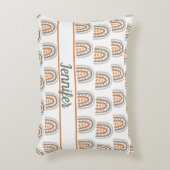 Regenboog bruin beige grijs wit monogram kinderkam accent kussen (Voorkant(Verticaal))