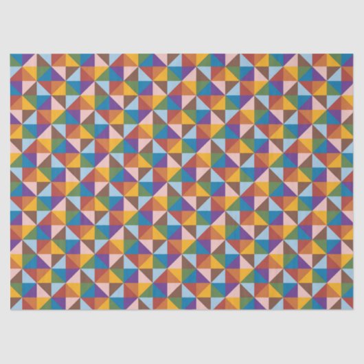 Regenboog, Bruin, Roze en Blauwe Pinwheel Tissuepapier (Voorkant)