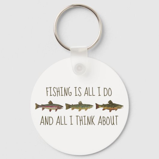 Regenboog Bruine Bronforel Vissen Quote Sleutelhanger (Voorkant)