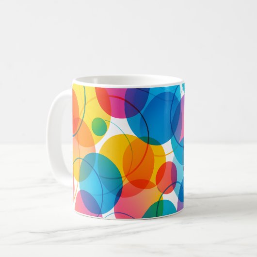 Regenboog Bubbel Koffiemok (Voorkant links)