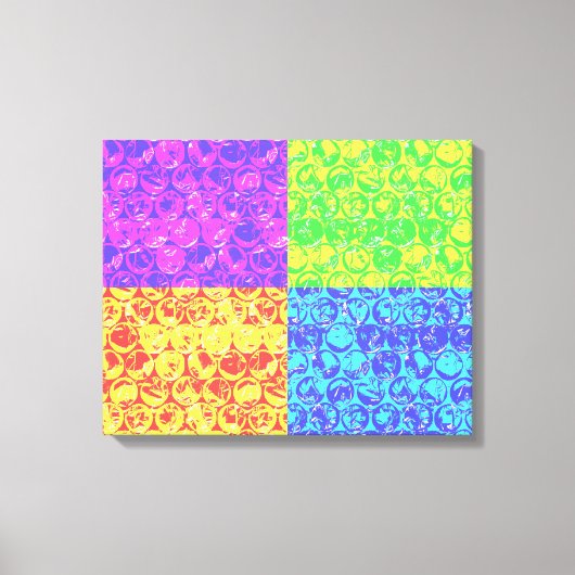 Regenboog bubbelplastic popart canvas afdruk (Voorkant)