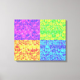 Regenboog bubbelplastic popart canvas afdruk