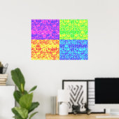 Regenboog bubbelplastic popart poster (Thuiskantoor)