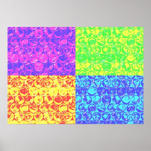 Regenboog bubbelplastic popart poster (Voorkant)