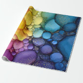 Regenboog Bubble Texture Fluid Art Cadeaupapier (Uitgerold)