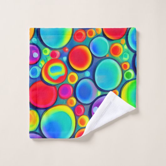 Regenboog Bubbles Bad Handdoek (Wasdoekje)