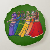 Regenboog Buikdanser Kunst Buikdans Troep Rond Kussen (Achterkant)