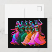 Regenboog buikdansers briefkaart (Voorkant / Achterkant)