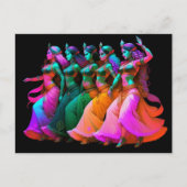 Regenboog buikdansers briefkaart (Voorkant)