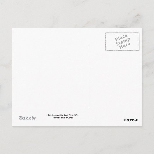 Regenboog buiten St. Clair, MO Briefkaart (Achterkant)