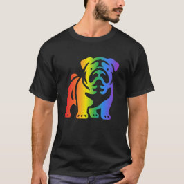 Regenboog Bulldog Hond Liefhebbers T-shirt
