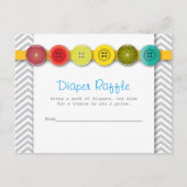 Regenboog Button Baby shower Luier Raffle Insert Uitnodiging Briefkaart (Voorkant)