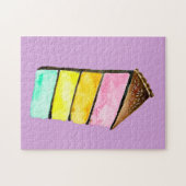 Regenboog cake schattige waterverf legpuzzel (Horizontaal)