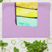 Regenboog cake schattige waterverf theedoek (Gevouwen)